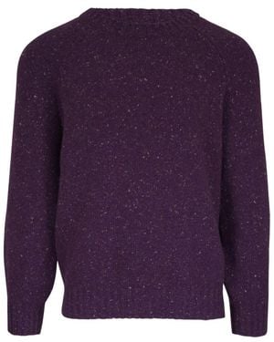 Brunello Cucinelli Crewneck Textured Sweater - Purple