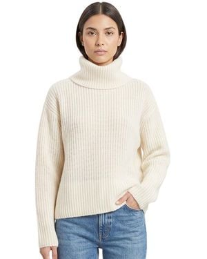 BOSS Knitted Turtle Neck Jumper - White