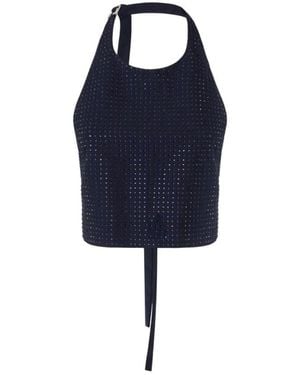 Pinko Embellished Halter Neck Top - Blue