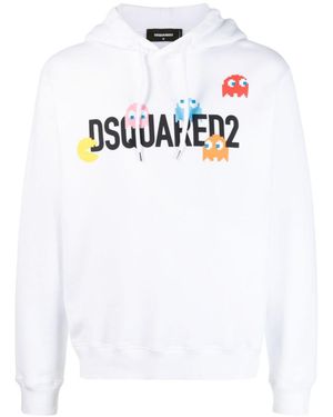 DSquared² Graphic Logo Hoodie - White