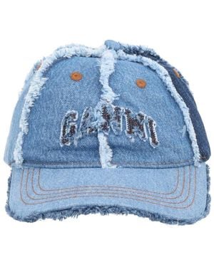 Ganni Logo Baseball Hat - Blue