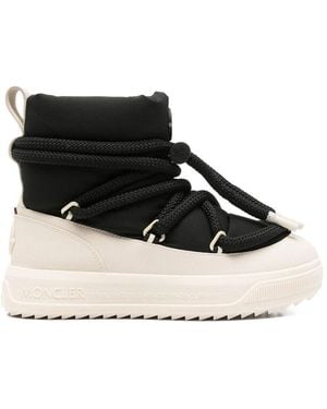 Moncler Solid Logo Boots - Black