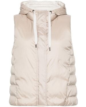 Brunello Cucinelli Nylon Hooded Vest - Natural