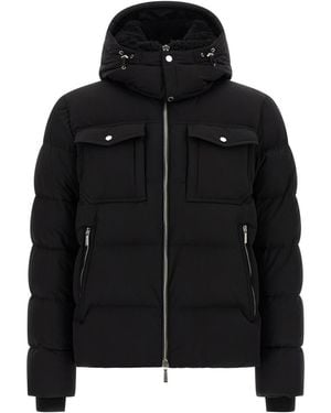 Moorer Quilted Hood Jacket - Black