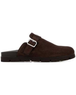Prada Round Toe Mules - Brown
