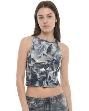 DIESEL Abstract Crew Neck Top - Blue