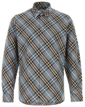 Burberry Regular Check Shirt - Gray