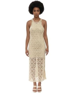 Off-White c/o Virgil Abloh Round Neck Maxi Dress - Metallic
