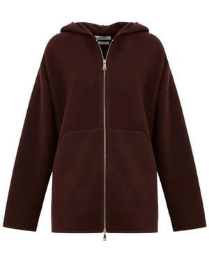 Max Mara Solid Hood Sweatshirt - Purple