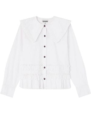 Ganni Regular Solid Shirt - White