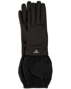 Prada Logo Patch Gloves - Black