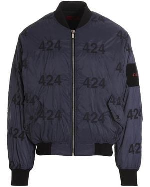 424 Reversible Logo Bomber Jacket - Blue