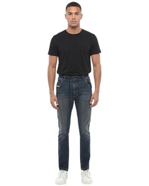 DIESEL Tapered Mid Rise Jeans - Black