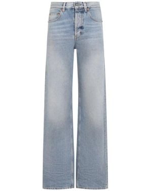Saint Laurent Straight High Rise Jeans - Blue