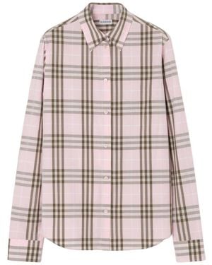 Burberry Regular Checks Shirt - Pink