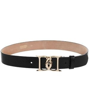 DSquared² Logo Textured Belt - Black