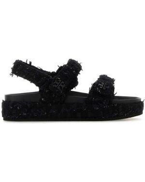 Tory Burch Textured Sandals - Black
