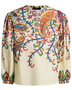 Etro Paisley Round Neck Top - Multicolor