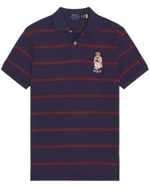 Ralph Lauren Striped Polo - Blue