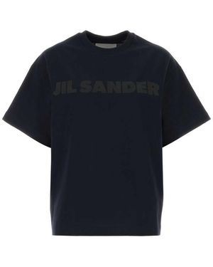 Jil Sander Midnight Cotton T-Shirt - Blue