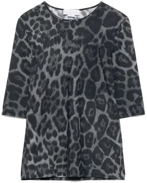 Stella McCartney Animal Print Round Neck Top - Gray