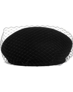Maison Michel Bonnie Veil Hat - Black