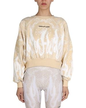 Vision Of Super Printed Crew Neck Sweatshirt - White