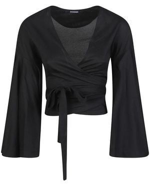 Jacquemus Solid V Neck Top - Black