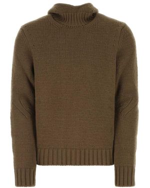 Bottega Veneta Mud Wool Blend Sweater - Green