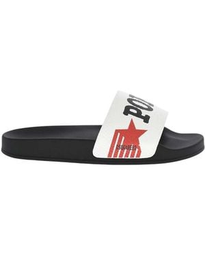 DSquared² Logo Rocco Slides - White