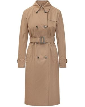 Herno Shirt Collar Trench Coat - Natural