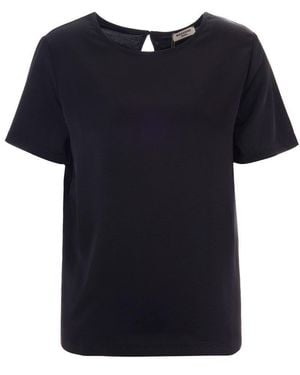 Weekend by Maxmara Short Sleeve Blouse With Back Keyhole - Black