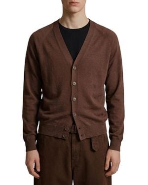 Lemaire V Neck Cardigan - Brown