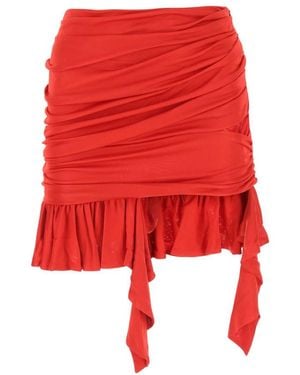 ANDREADAMO Ruffle-Detailing Mini Skirt - Red