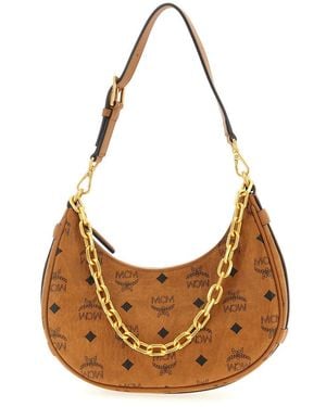MCM 'Aren Crescent' Shoulder Bag - Brown