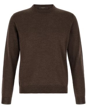 Zanone Crew Neck Sweater - Brown