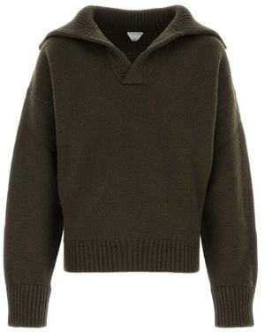 Bottega Veneta Wool V-Neck Sweater - Green