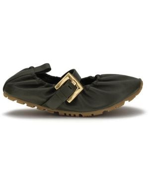 Balmain Buckle Strap Ballerinas - White