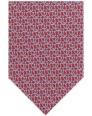 Ferragamo Gancini Logo Tie - Red