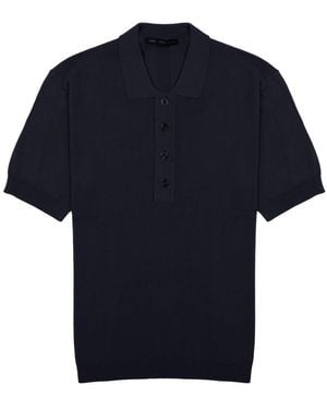 Low Brand Solid Shirt Collar Polo - Blue