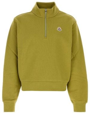 Moncler Lime Zip-Up Sweatshirt - Green