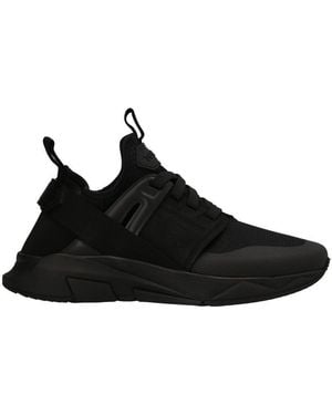Tom Ford Solid Lace Up Trainers - Black