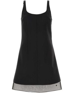 Prada Wool Short Dress Clothing - Black