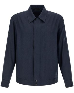 Brioni Shirt Collar Jacket - Blue