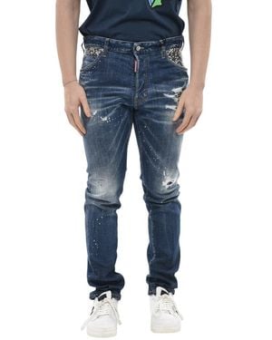 DSquared² Skinny Mid Rise Jeans - Blue