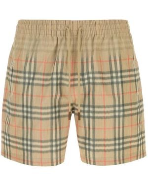 Burberry Check Swim Shorts - Natural
