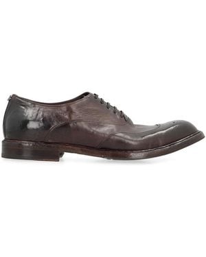 Dolce & Gabbana Leather Lace-Up Shoes - Brown