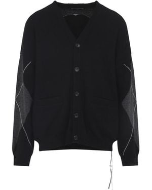 MASTERMIND WORLD V-Neck Printed Cardigan - Black