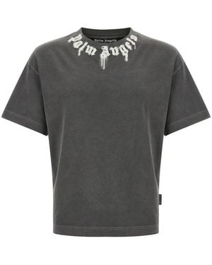Palm Angels Logo Print T-Shirt - Gray