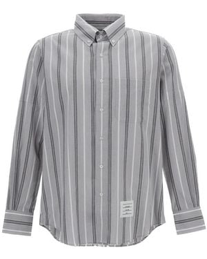 Thom Browne Regular Stripes Shirts - Gray